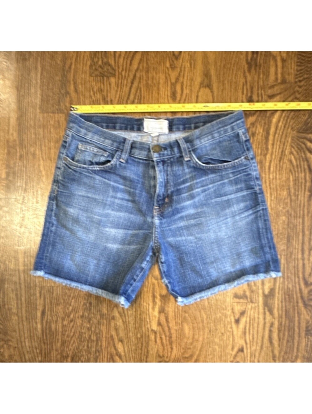 Current/Elliott The Rolled Short Blue Denim Shorts 26 Relaxed Fit 6" Inseam